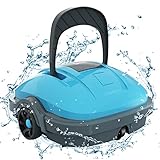 WYBOT Robot Piscina Cordless, aspirapolvere Automatico per Piscina Che Dura 50 Minuti, per Piscine Fuori Terra e Piscine interrate a Fondo Piatto, Doppio Motore, Fino a 525 Metri Quadri, Blu